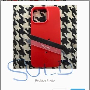 Loopy 16 Pro Max Red Case + Black On Black and Clear-with-White Loops